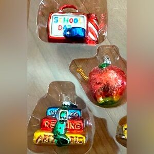 Department 56 School Days Ornaments Mercury Hand Blown Glass 2001